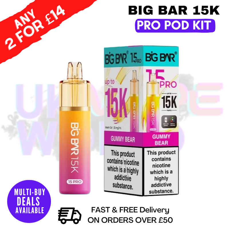 Gummy Bear Big Bar 15K Prefilled Pod Kit - £7.89 - ukvapeworld