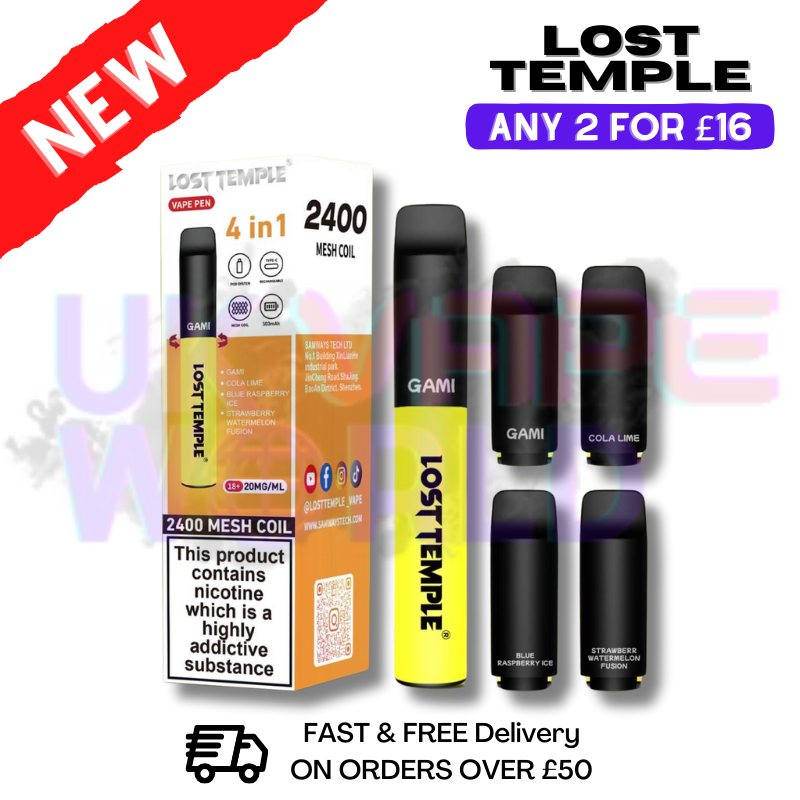 Lost Temple 2400 Puff Bar 4 IN 1 Disposable Vape Pen Kit