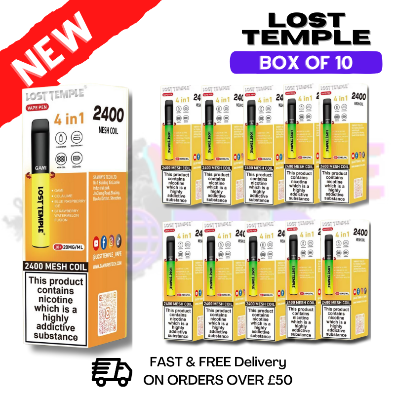 Gami - Lost Temple 2400 Puff Bar Box Of 10 - UK Vape World