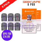 GeekVape U Replacement Pod Cartridges (2 x Pack Of 3) are compatible with the Sonder U Kit by Geek Vape - UK Vape World