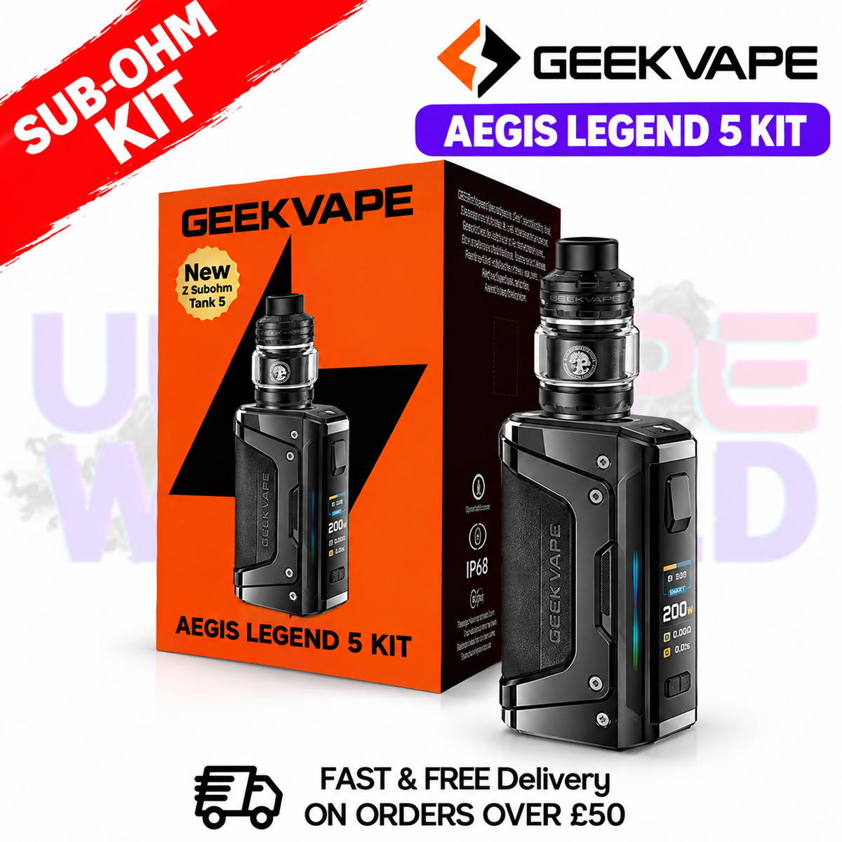 Carbon Black GeekVape Aegis Legend 5 L500 Kit - ONLY £49.99 - UK Vape World