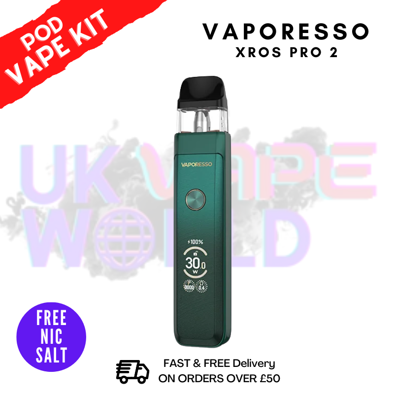 Gem Green Vaporesso Xros Pro 2 Kit + Free Nic Salt - ukvapeworld