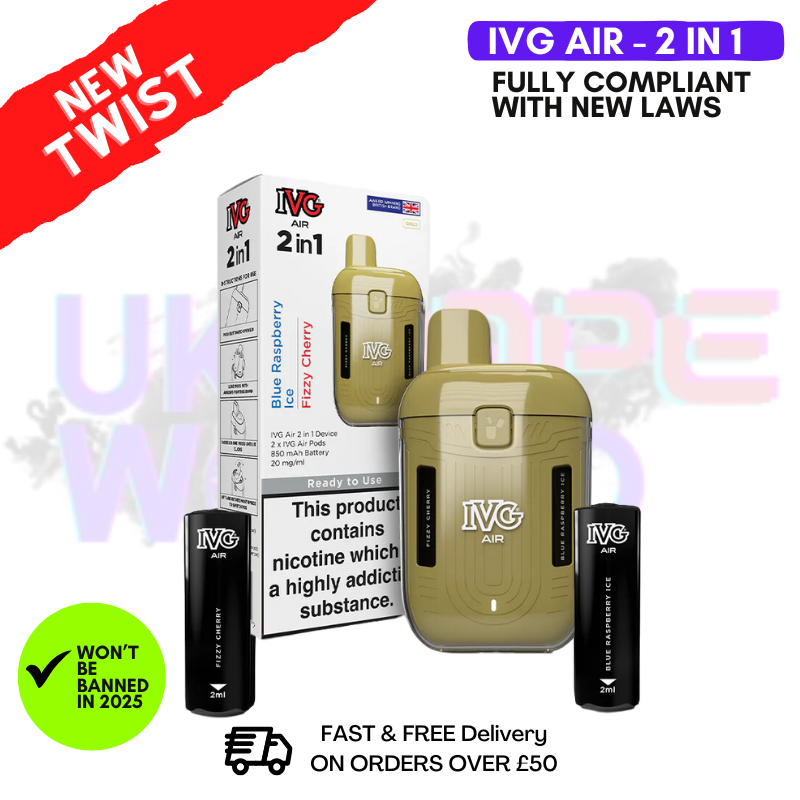 Shop IVG Air 2 in 1 Gold Edition Prefilled Pod Kit - UK Vape World