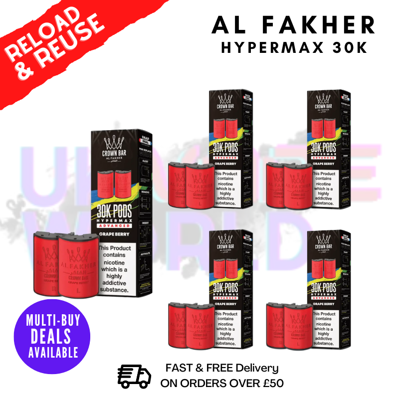 Grape Berry AL Fakher 30K Box Of 5 Replacement Pods - ukvapeworld
