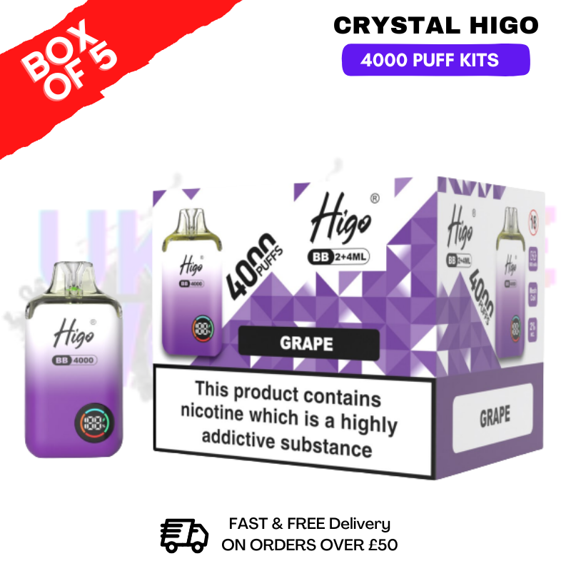 Grape Crystal Higo 4000 Pod Kits Box Of 5 - Ukvapeworld