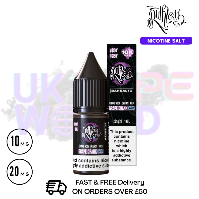 Ruthless Grape Drank On ICE Nic Salt - Only £1.99 (PC) - ukvapeworld