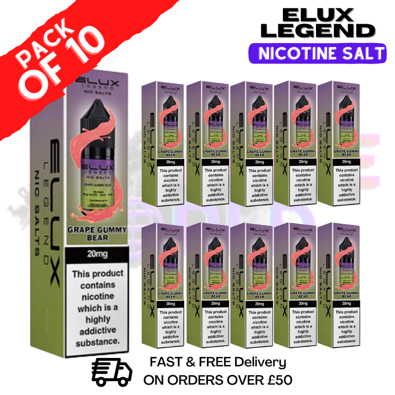 Grape Gummy Bear Elux Legend Nic Salt BOX OF 10