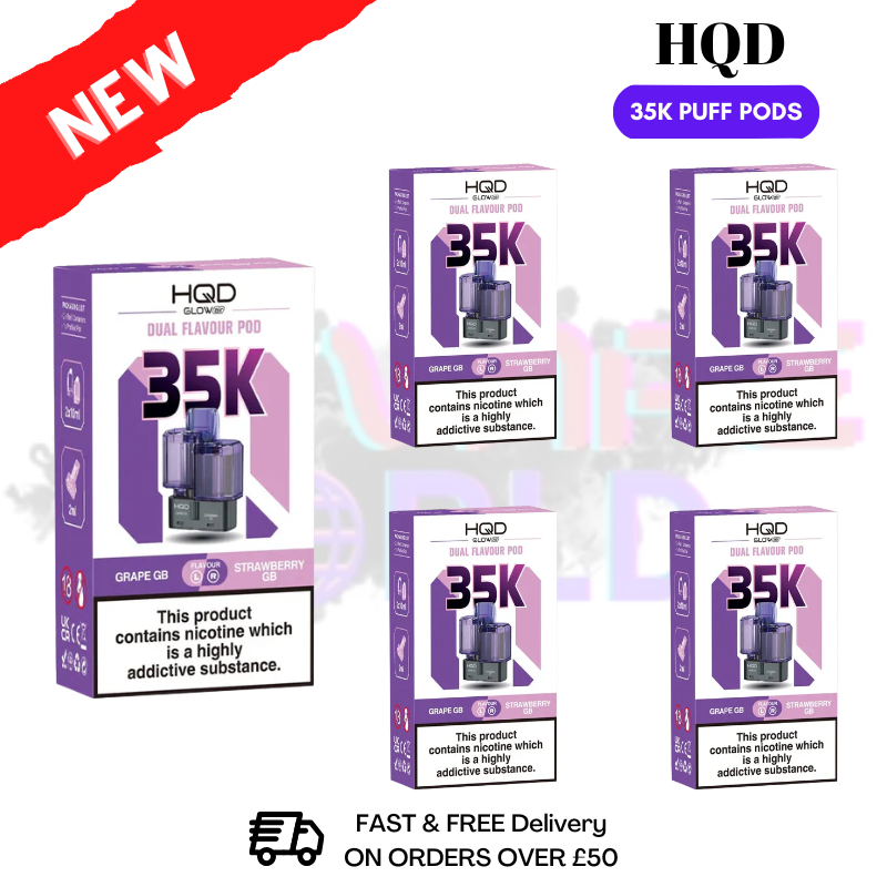 Grape Gummy Bear HQD Glow Air 35K Prefilled Pods Box Of 5 - ukvapeworld