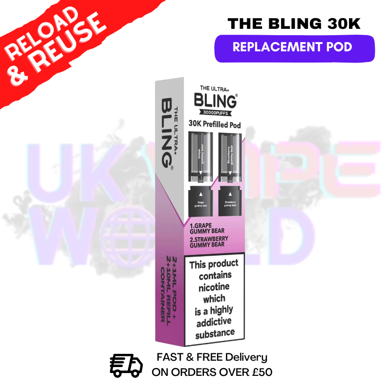 Grape Gummy Bear Bling 30k REFIL PACK Ultra Plus Pods  - £6.99 - ukvapeworld