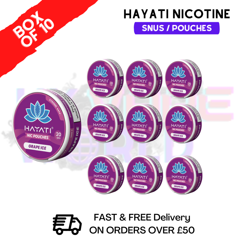 Grape ICE Hayati Nic Pouches Box Of 10 - ukvapeworld