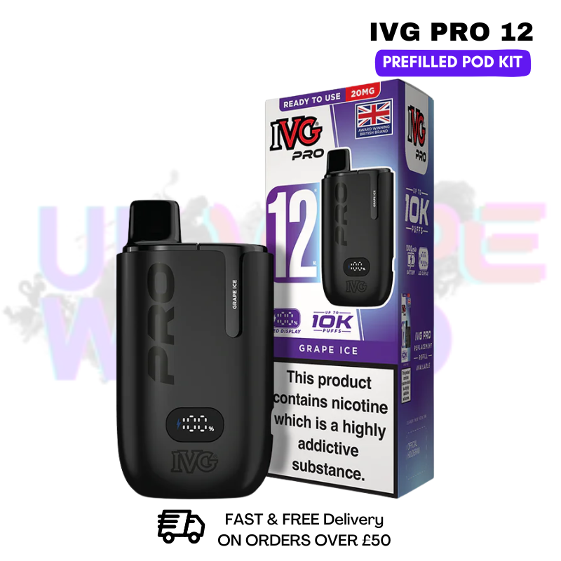 Grape ICE IVG Pro12 Prefilled Pod Kit - ukvapeworld