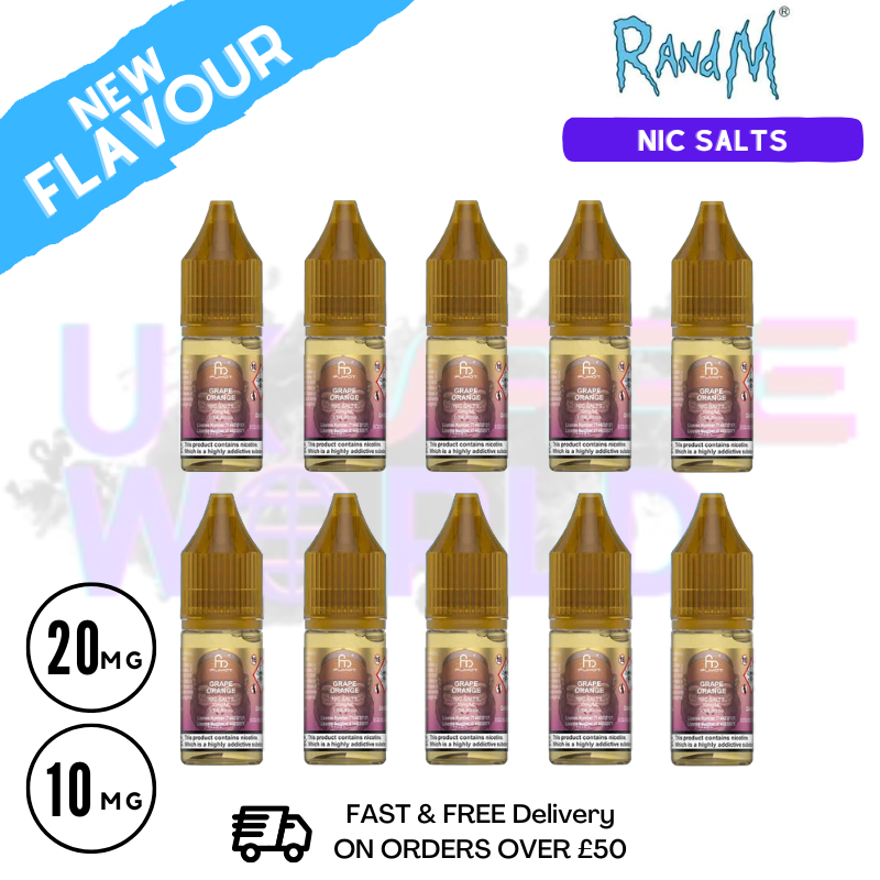 Grape Orange RandM Tornado 7000 Nic Salt BOX OF 10