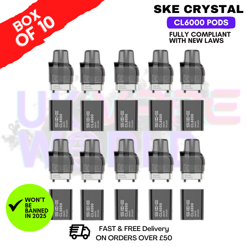 Grape Splash SKE Crystal CL6000 Prefilled Pod Box Of 10