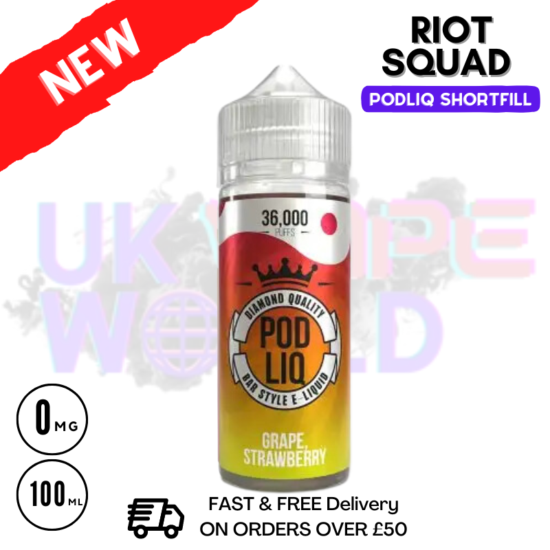 Shop Grape Strawberry Riot Squad Pod Liq Shortfill Juice 80ML Eliquid - UK Vape World