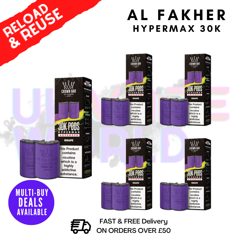 Grape AL Fakher 30K Box Of 5 Replacement Pods - ukvapeworld