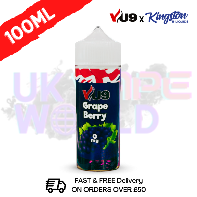 Grapeberry Shortfill Juice 100ML Eliquid - VU9 x Kingston - UK Vape World