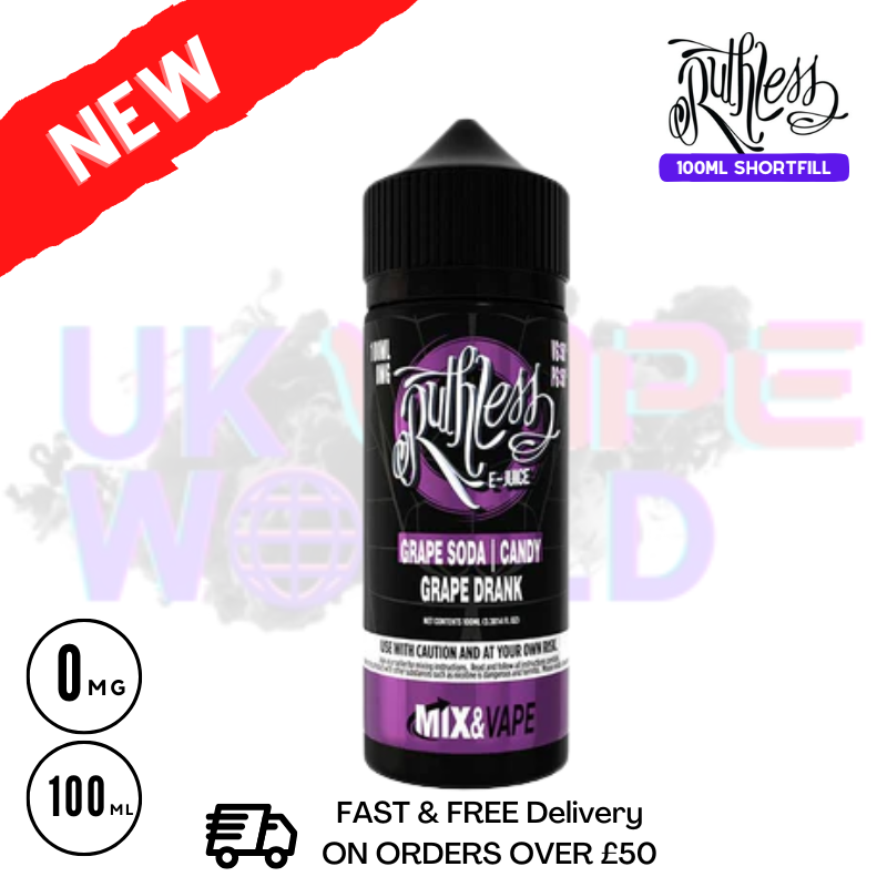 Ruthless Grape Drank 100ml shortfill e liquid - £7.99