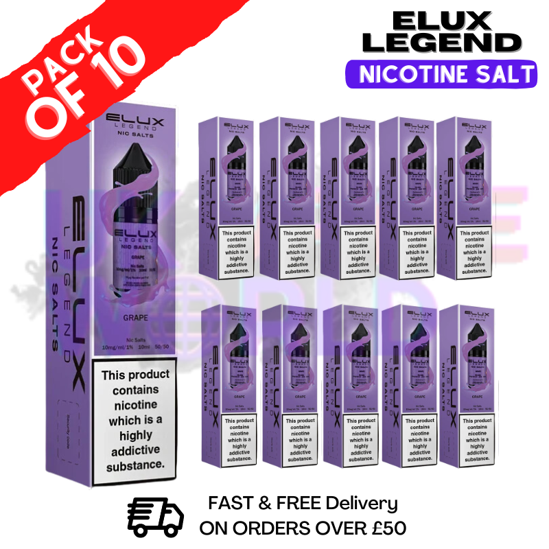 Shop grape Elux Legend Nic Salt Pack / BOX OF 10 - UK Vape World