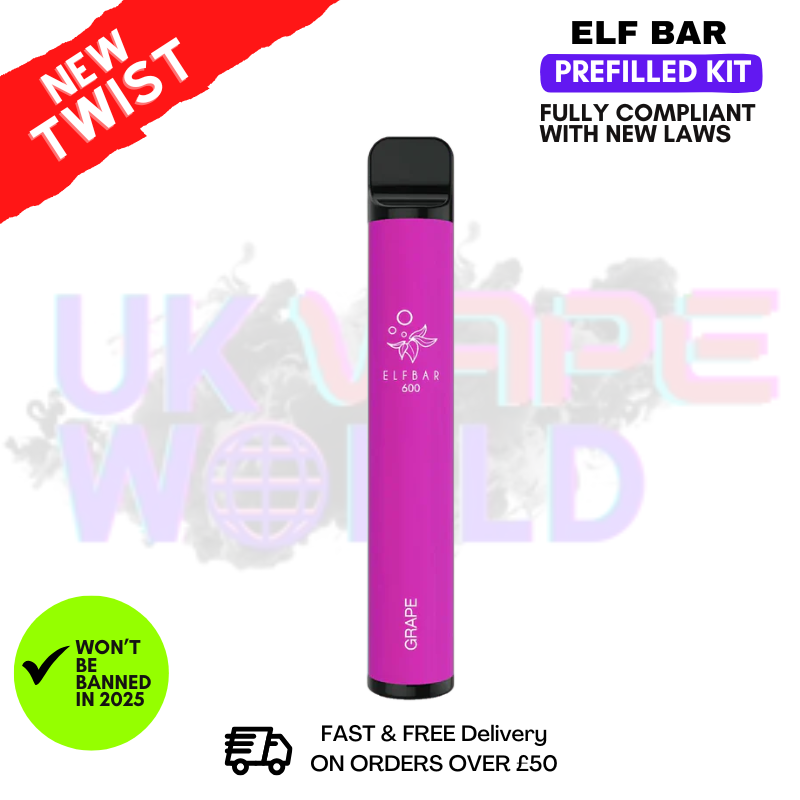 Shop Grape Elf Bar EB600 Prefilled Pod Kit - UK Vape World