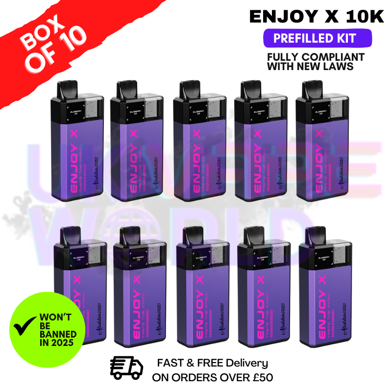 Shop Grape Enjox X 10K Puff Prefilled Pod Kits Box Of 10 - UK Vape World