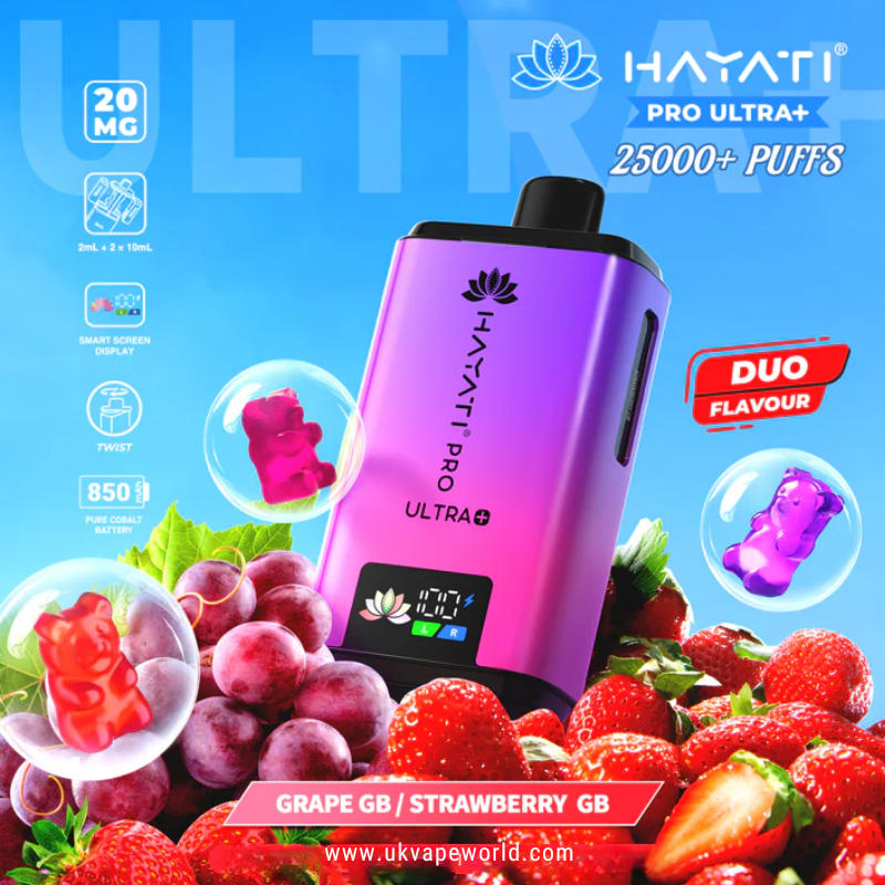 Grape Gummy Bear - Strawberry Gummy Bear Hayati Pro Ultra Plus 25000 Prefilled Pod Kit