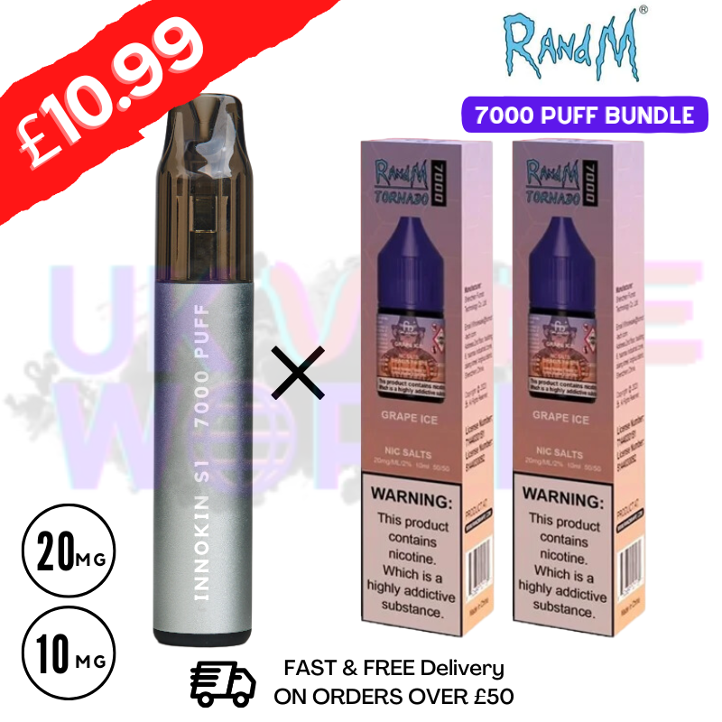 Grape ICE - RandM Tornado 7000 Puff (Refil Bundle) Kit