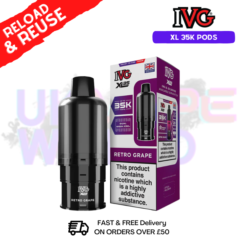 Grape IVG XL 35k Prefilled Pods - ukvapeworld