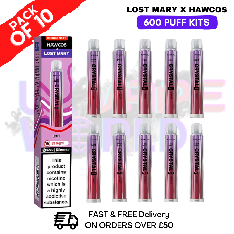 Grape Lost Mary Crystal Pro 600 KITS Box Of 10 - ukvapeworld