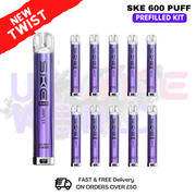 Shop Grape ICE Crystal Bar Puffs 600 SKE Box Of 10 - UK Vape World