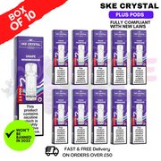 Shop Grape SKE Crystal Plus Prefilled Pod Box Of 10 - UK Vape World
