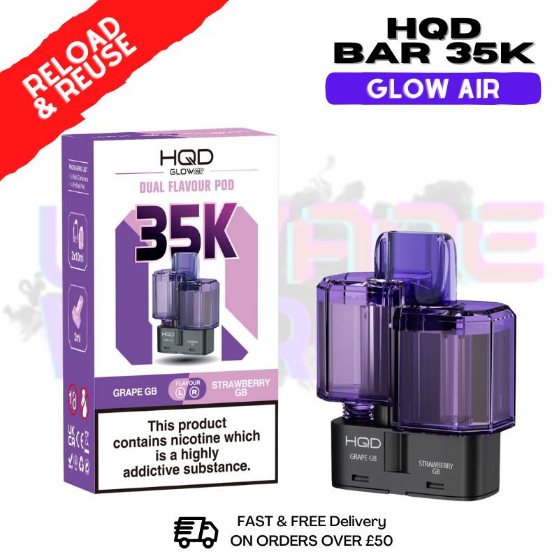 Grape Gummy Bear  HQD 35K Glow Air Replacement Pods - ukvapeworld