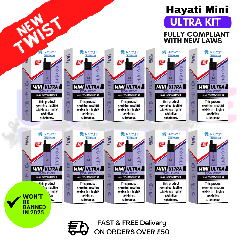 Shop Grape Gummy Bear Hayati Mini Ultra 1500 Box Of 10 - UK Vape World