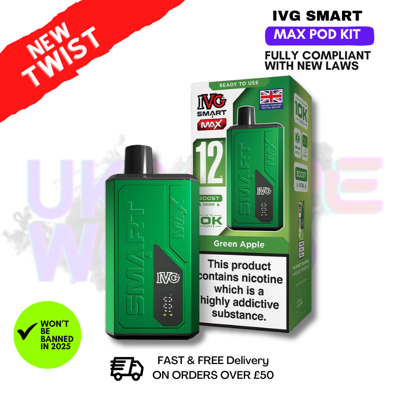 Green Apple IVG Smart Max 10K Puff Prefilled Pod Kit