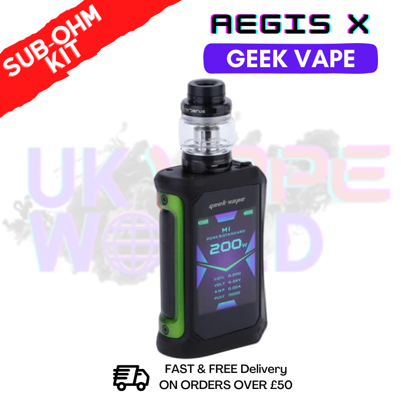 Shop GeekVape Aegis X Kit Green Black | Best Price ONLY £31.99 - UK Vape World