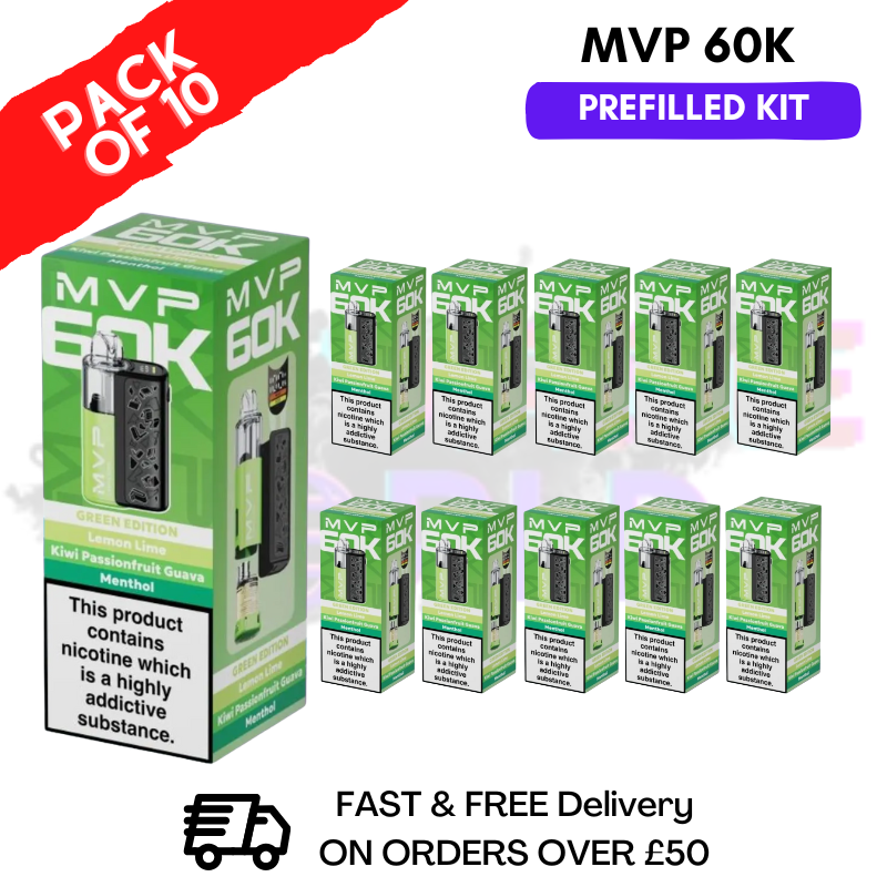 Green Edition MVP 60K Kit Box Of 10 - ukvapeworld