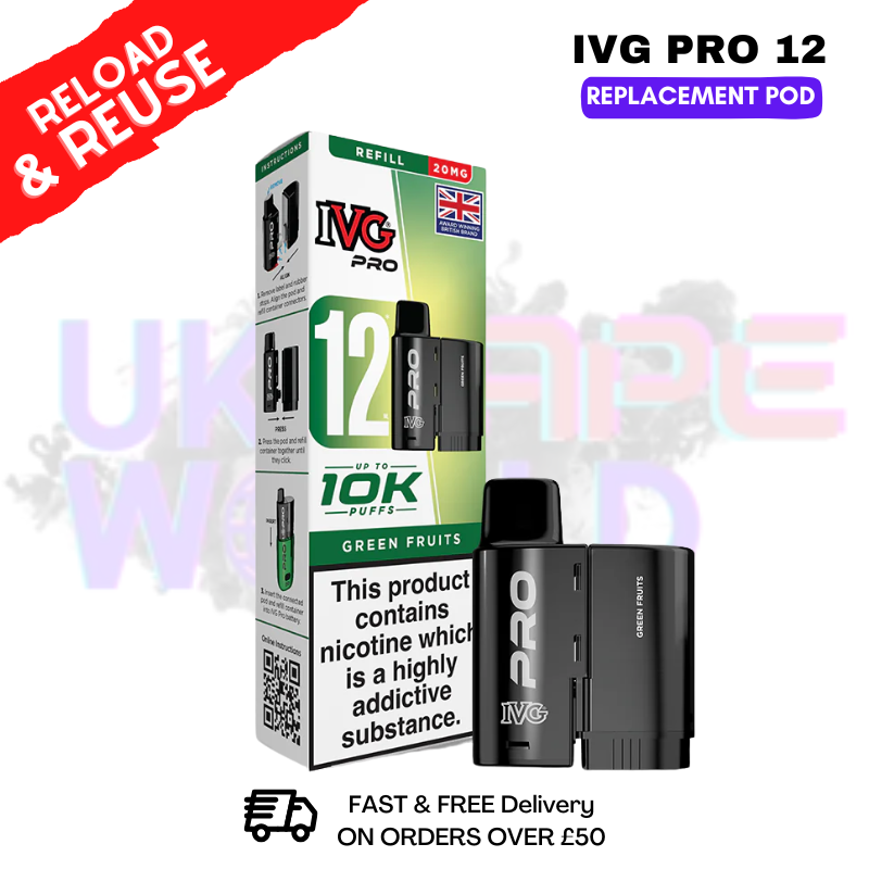 Green Fruits IVG Pro 12 REFIL Pod Pack - ukvapeworld