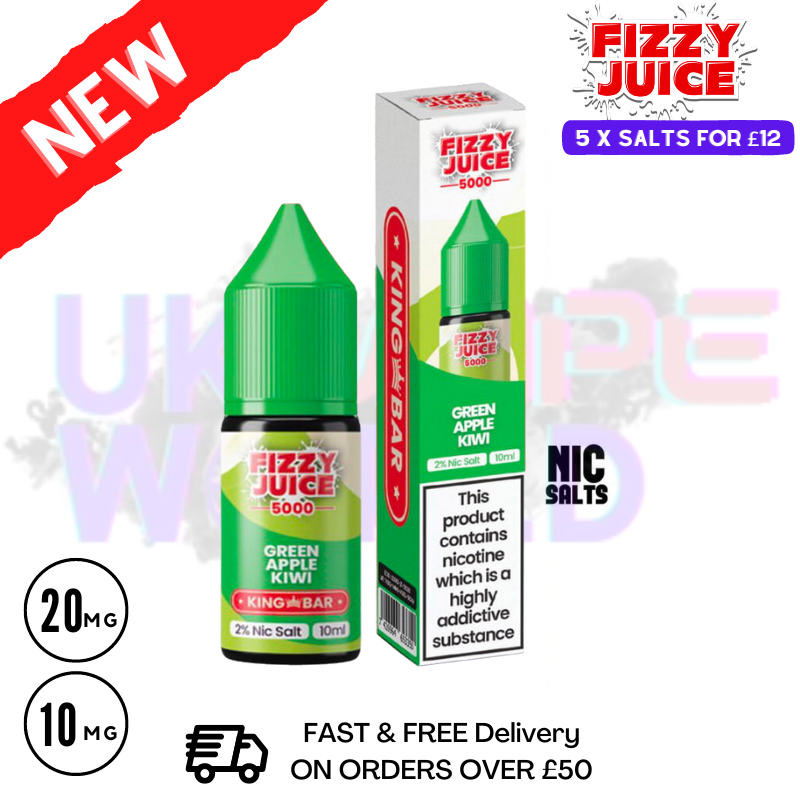 Fizzy Juice 5000 Nic Salt Green Apple Kiwi 10ML E-liquid - UK Vape World