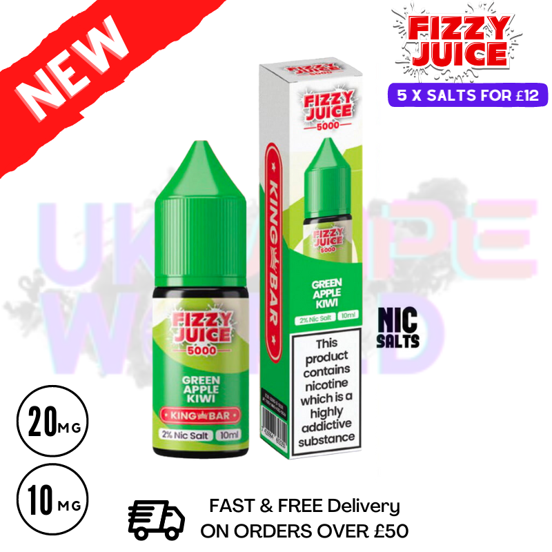 Fizzy Juice 5000 Nic Salt Green Apple Kiwi 10ML E-liquid Fizzy Juice 5000 Nic Salt Green Apple Kiwi 10ML E-liquid