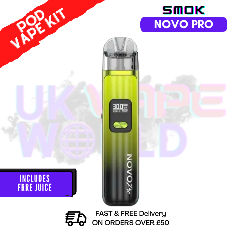 Green Black Smok Novo Pro Pod Kit + Free Nic Salt