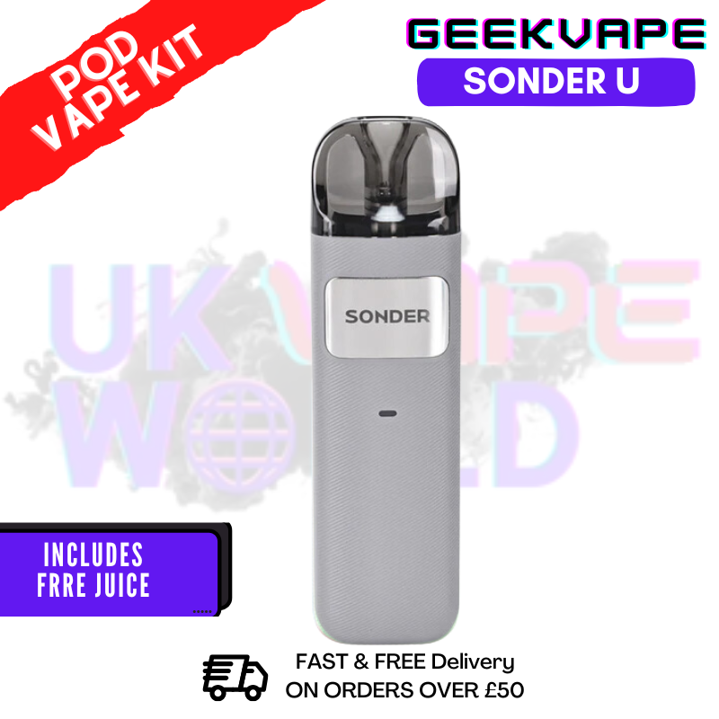 Shop Grey GeekVape Sonder U Pod Kit + 2x FREE SALTS - UK Vape World