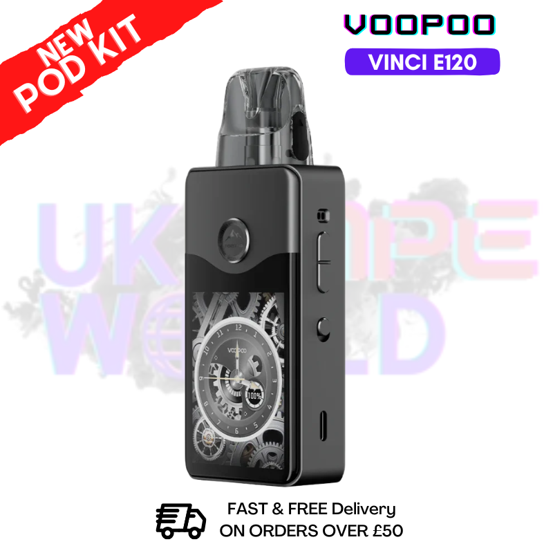 shop Gray Metal Voopoo Vinci E120 Kit + Free Nicsalt - ukvapeworld