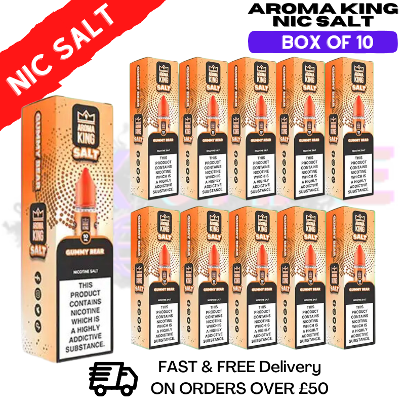 Shop Gummy Bear Aroma King Pack / Box Of 10 Nic Salts - UK Vape World