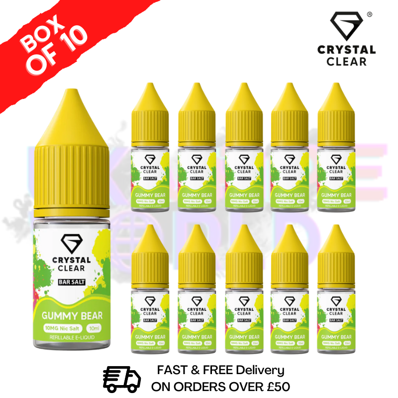 Gummy Bear Crystal Clear Nic Salt Box Of 10 - Only £17.99 - ukvapeworld