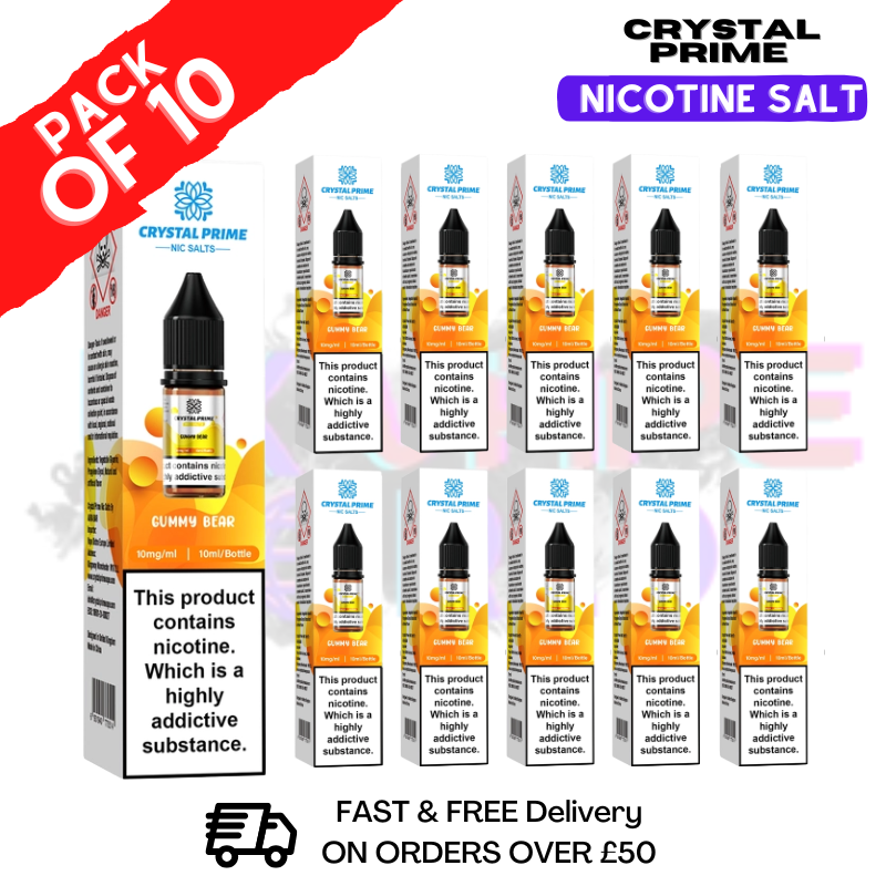 Gummy Bear Crystal Prime Nic Salt Box Of 10