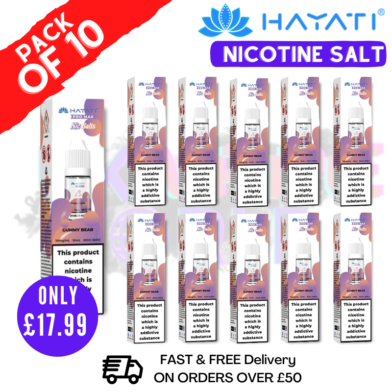 Shop Gummy Bear Hayati Pro Max Nic Salt Box Of 10 - UK Vape World