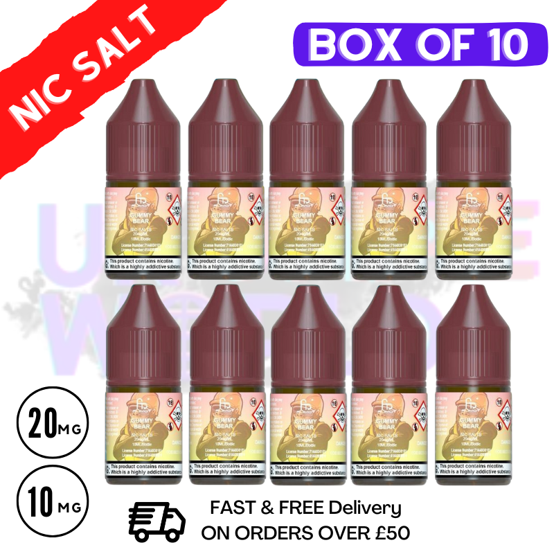 Gummy Bear RandM Tornado 7000 Nic Salt BOX OF 10