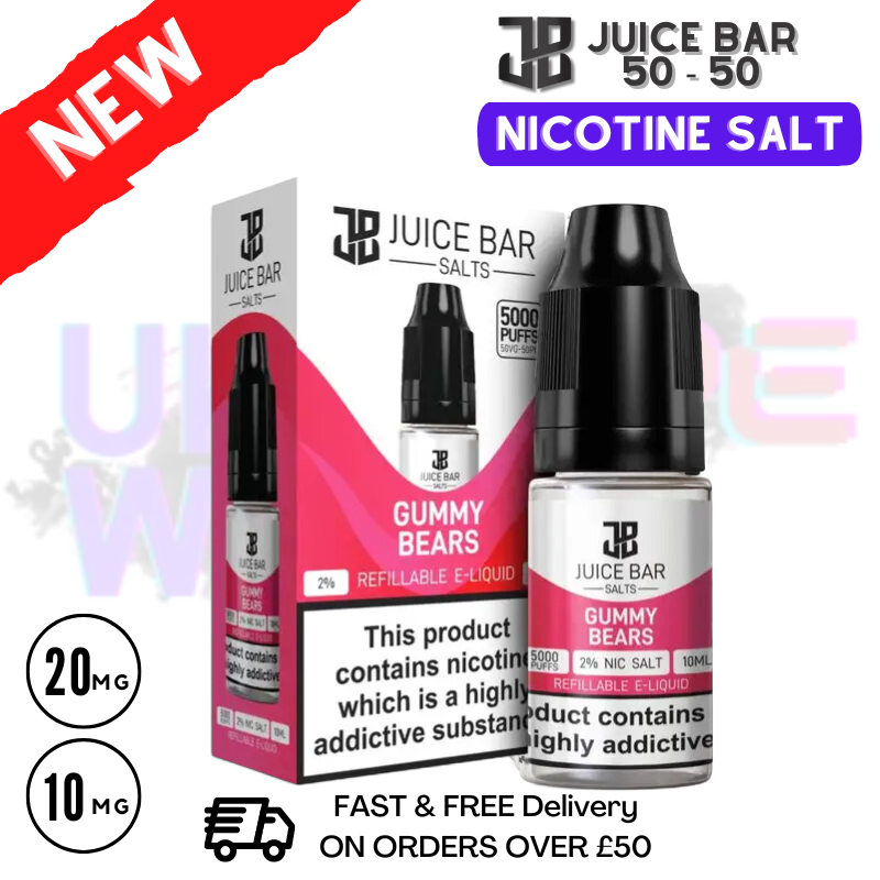 Shop Gummy Bears Juice Bar Nic Salt 10ML eLiquid Only £1.99 - UK Vape World