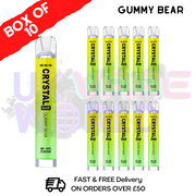 Gummy Bear - Crystal Bar Puffs 600 SKE Box Of 10 Disposable Bars - UK Vape World
