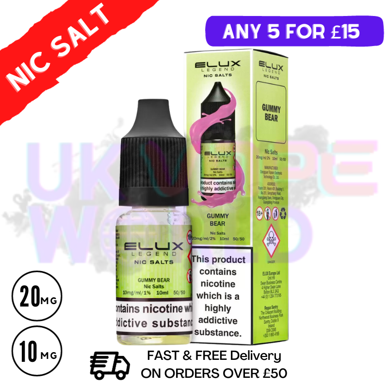 Gummy Bear Elux Legend Nic Salt 10ML eLiquid - UK Vape World