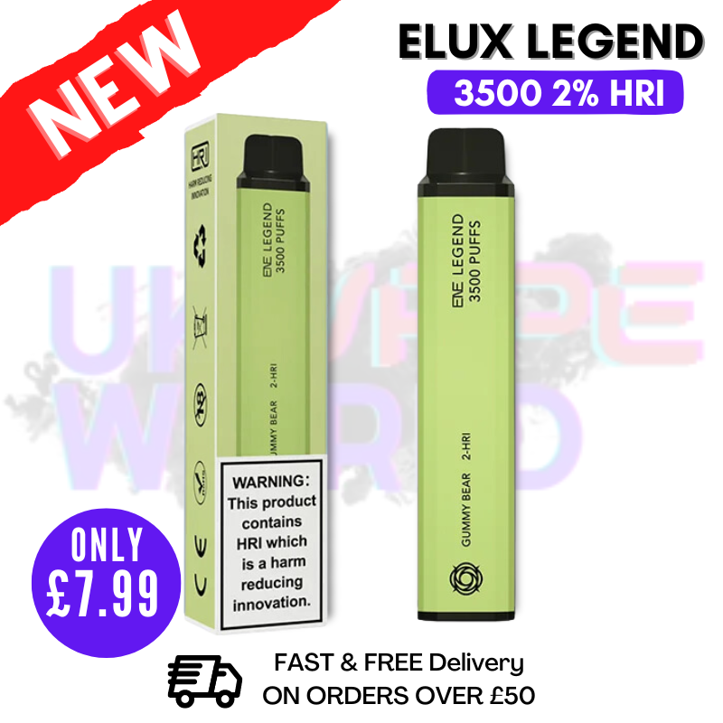 Shop Elux Legend 3500 Puff Gummy bear 2% HRI - UK Vape World